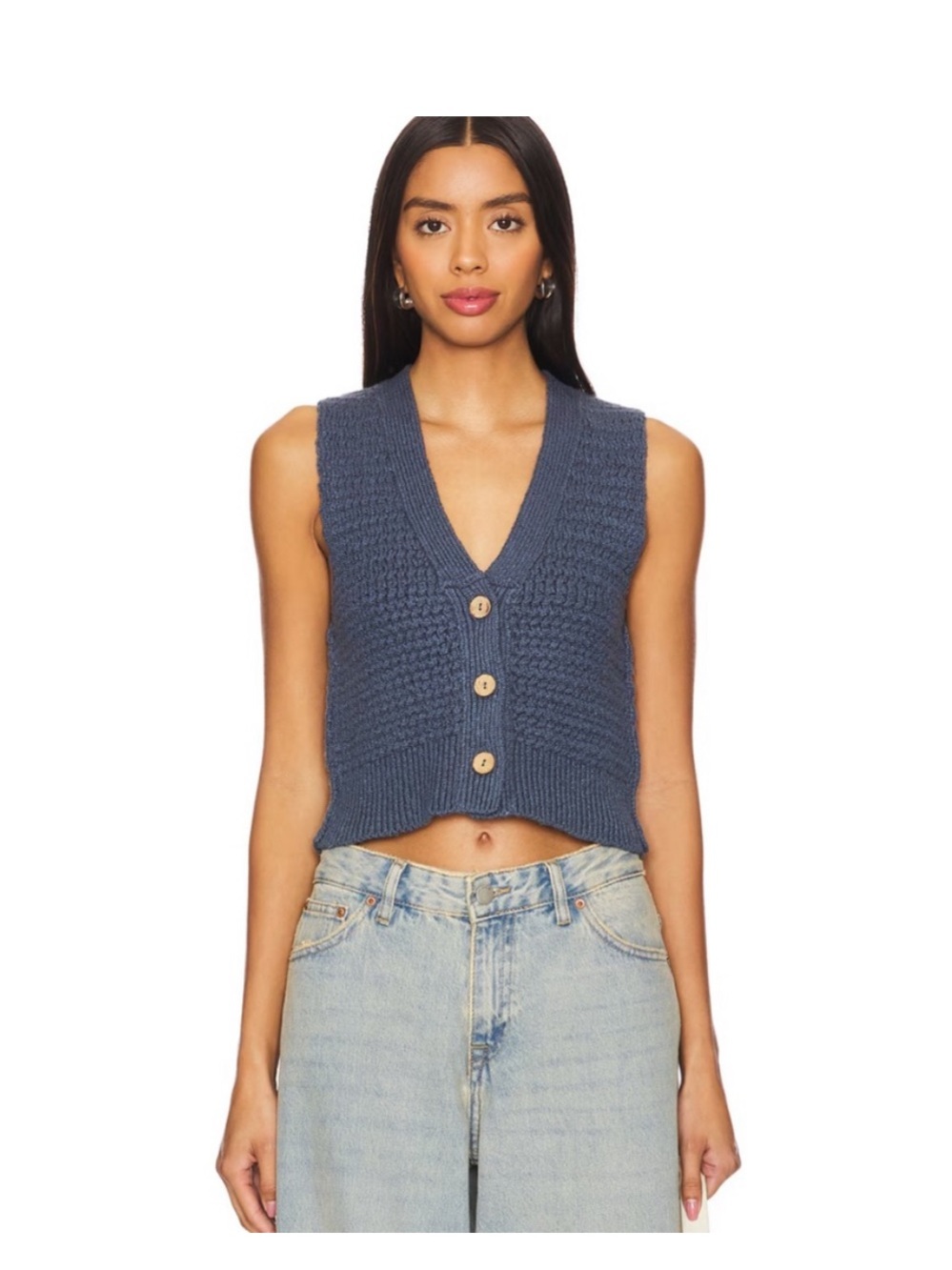 We The Free Blue Sweater Vest